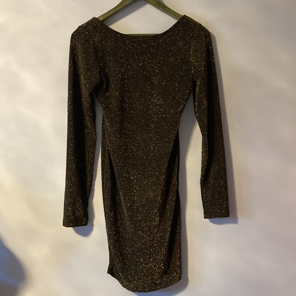 Fiestar Open Back Black and Gold Glitter Dress Size Medium - Picture 8 of 16